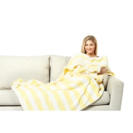 Doba-Bnt 60 x 80 in. The Ultimate Slanket with Hand & Foot Pocket; Yellow Stripe SA1413129